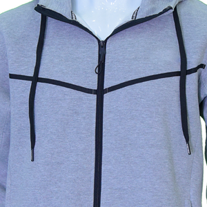 Sudadera con capucha para hombre personalizable, lisa, de 380g, con lavado ácido, para invierno, con cremallera, antiarrugas, transpirable, 100% algodón polar, corte holgado y corto - Product Image 6