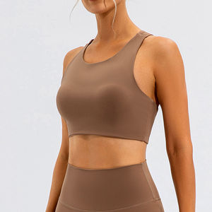 Women's Custom Logo Full Supportive Cotton Sports <b>Bra</b> Wholesale <b>Tank</b> <b>Top</b> Backless Yoga Crop Workout Plus Size Fitness Sports <b>Bra</b> - Product Image 3