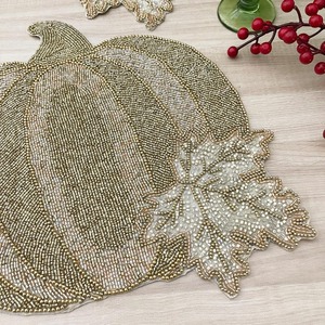 Recently Arrived Beaded <b>Placemat</b> 12x12 Inches Unique Designer Eco-Friendly Modern Luxury Glass Beads Merry Christmas Santa - Product Image 6