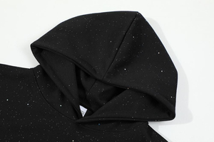 Sweat à capuche pour homme en molleton français de qualité supérieure, personnalisé, 500 GSM, lourd, entièrement recouvert de strass, pull-over vierge avec cordon de serrage - Product Image 3