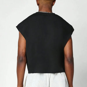 Camiseta de punto de algodón para hombre, transpirable, deportivo, boxy, corta, cuello redondo, sin mangas, tela suave, estampado de verano - Product Image 2