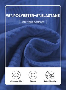 Vêtements décontractés chauds d'hiver pour hommes Ensembles de vêtements d'extérieur 2 pièces Vêtements de détente tricotés respirants comprenant des pulls et des pantalons à motif solide - Product Image 4