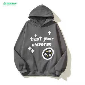 Sweat-shirts à capuche unisexes en molleton épais 450G polyester/coton, séchage rapide, respirants, pour l'hiver, vente en gros - Product Image 2