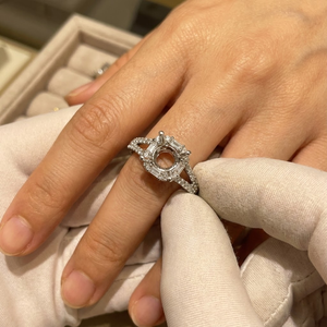 Luxury Square Design Solid 14k Gold Natural Diamond Engagement <b>Ring</b> for Women Real Gold Baguette Semi-mount <b>Ring</b> for Wedding - Product Image 3