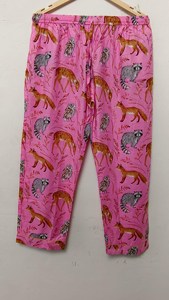 Pantalones Cargo de Otoño para Mujer, 100% Algodón Ecológico, Estampado a Mano, Motivo Floral Artesanal, Cintura Media, Largos, Casuales - Product Image 2