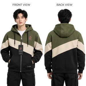 เสื้อฮู้ดแขนยาวผ้าฝ้ายพิมพ์ลายเต็มตัว ซิปยาว 100% ไซส์ XS ขายส่ง เสื้อกันหนาวลำลองสำหรับผู้ชาย - Product Image 6