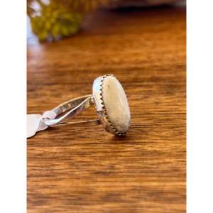 Harris Largo Howlite Sterling Silver Ring Size 8-Bezel Set <b>Fashion</b> Jewelry - Product Image 3