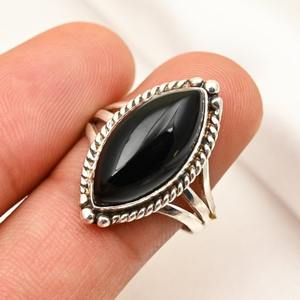 925 Sterling Silver Black Onyx Gemstone Ring <b>Jewelry</b> <b>Handmade</b> Silver Boho Style Ring <b>Jewelry</b> For Women Wedding Gift For Wife - Product Image 4