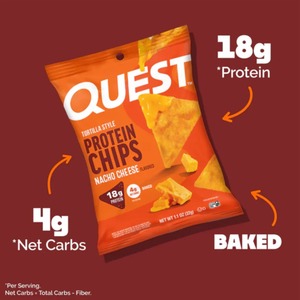 Quest Nutrition Tortilla <b>Protein</b> Chips 8 x 32g Nacho Cheese - Product Image 4