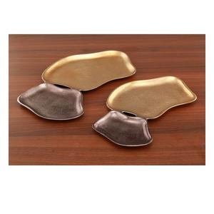 Bol à vaisselle en métal décor double ton Assiettes de service pour salade, fruits, chocolat, noix, cuisine, mariage, décoration de tous les jours - Product Image 6