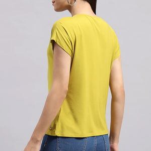 Camiseta informal de algodón/poliéster para mujer más vendida, Camiseta estampada de alta calidad de manga corta con cuello redondo de Color personalizado para mujer - Product Image 5