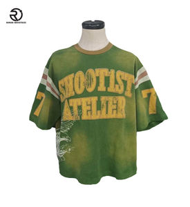 เสื้อยืดผู้ชายผ้าคอตตอนโอเวอร์ไซส์เปิดไหล่ผ้าฝ้าย100% ซักได้สกรีนลายสตรีทเสื้อผ้าแบบสั่งทำ2025 - Product Image 5