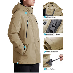 Manteau d'hiver pour homme respirant avec fermetures éclair de haute qualité, doublure douce, solutions OEM ODM pour les marques, vêtements d'hiver en croissance - Product Image 3