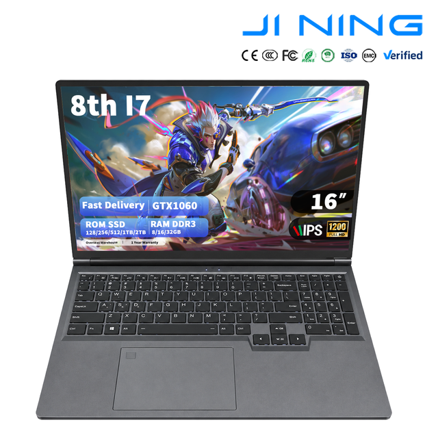 Brand New GTX1060 P106 6GB Gaming Laptop 16 Inch Intel Core I7 8750H 32GB DDR4 1TB SSD 144Hz IPS RGB Backlit Keyboard Windows 11