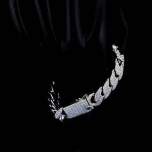 Hermosas pulseras totalmente heladas Hip Hop joyería VVS Moissanite 925 Sterling Sliver Diamond Jewelry - Product Image 3