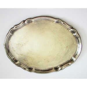 Plateau de service vintage Plateau personnalisé en métal et acier inoxydable Plateau décoratif moderne du milieu du siècle Pièce authentique - Product Image 3