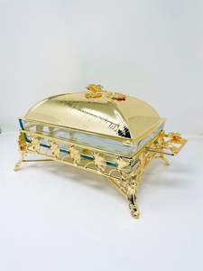 Servidor de buffet de plato de frotamiento de acero inoxidable y calentador de alimentos con tapa plato de frotamiento árabe para buffet de boda y hotel - Product Image 2