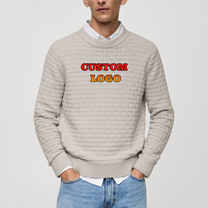 Chandails pour hommes de la meilleure qualité personnalisée OEM ODM tricots en coton pull jacquard pull col rond à manches longues pull tricoté pour hommes - Product Image 1