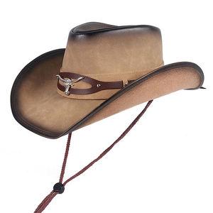 Wool Felt Cowboy Hat With Embroidered Leather Band and Tapered Crown for a Unique and Stylish Look Hats - Product Image 3
