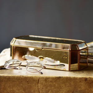 Tendance Design Antique Mercury Verre Or Laiton Encadré Bijoux et Accessoires Boîte de Rangement - Product Image 4