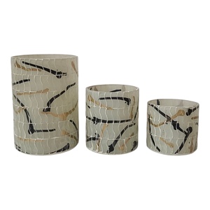 Candelabro votivo de vela blanca personalizado de alta calidad, mosaicos hechos a mano, artesanos indios, superventas, decoración del hogar, cilíndrico vacío - Product Image 4