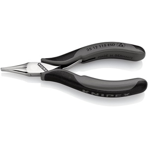 For KNIPEX Electronics Gripping Pliers 115 mm ESD Overall Length Mirror-Polished Flat Jaws with 1 Multi-Component Grip - Product Image 1