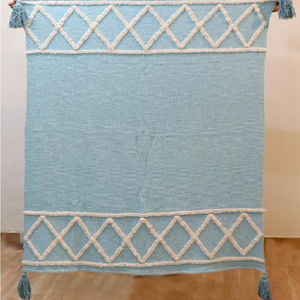 Đẹp thủ công mềm len Ma-rốc chần ngà ném chăn đầy màu sắc thiết kế khác nhau dệt hoa văn rắn - Product Image 4