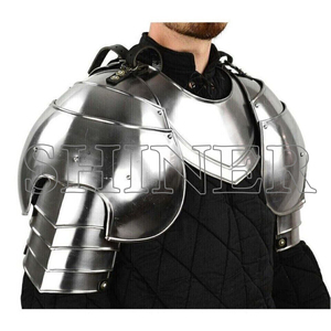 Paire de Pauldrons Gothiques en Acier Médiéval avec Épaule de Chevaliers Gorgés Acier de Calibre 18 Fonctionnel pour Roleplay & Cosplay Costume - Product Image 1