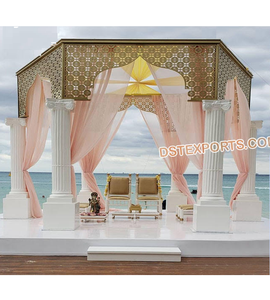 งานแต่งงานสุดอลังการบนชายหาด โรแมนแมนดัป ไมอามี  ตกแต่งแมนดัปชายหาดสุดตระการตาสำหรับงานแต่งงาน แมนดัปชายหาดสีขาวสุดหรูหราสไตล์โรมัน สหรัฐอเมริกา - Product Image 1