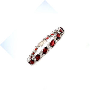 Pulsera granate Boda Regalo del Día de San Valentín Joyería Granate Cristal Diamante Encanto Joyería Para Mujer Pulsera Verde - Product Image 3