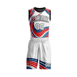 Ensemble de maillots de basket-ball en polyester sublimé en gros avec nom et numéro d'équipe personnalisés - Product Image 1