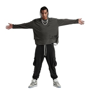 เสื้อสเวตเชิ้ตสำหรับผู้ชายซักได้สองชั้นแบบวินเทจโอเวอร์ไซส์ - Product Image 4