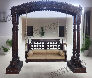 Jhoola ไม้สักสี่โปสเตอร์แกะสลักด้วยมือสำหรับห้องนั่งเล่นแกะสลักแบบดั้งเดิมสำหรับพื้นที่ในร่มที่สมบูรณ์แบบ - Product Image 2