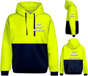 Winter Hi Visibility Reflective Safety Solid High Quality Hoodie 100% Cotton <b>Thick</b> <b>Fleece</b> Insulated Construction Sweatshirt - Product Image 1