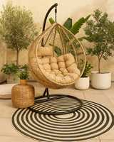 Komplett set Langlebiger, bequemer Rattan-Eier stuhl für den Innen-und Außenbereich für den Strand garten Wohnzimmer Balkon Park Apartment oder Zuhause