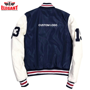OEM Customized Logo <b>Leather</b> Sleeve Varsity Jackets Best Selling Highest Quality Street Wear Men Varsity Jackets - Product Image 5