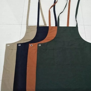 Tablier de Chef imprimé à pois de couleur rose, logo personnalisé, imperméable, 100% coton biologique, multifonction, pour le nettoyage - Product Image 2