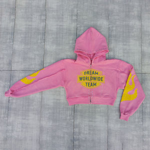 Conjunto Deportivo de 2 Piezas para Mujer, Sudadera Corta con Capucha y Pantalones Cortos, 100% Algodón, Estilo Urbano, para Invierno - Product Image 2