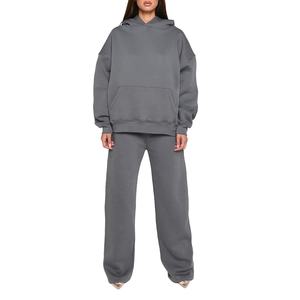 OEM ODM Casual Hombres Mujeres Conjuntos Peso Pesado Sudadera con capucha de gran tamaño Sudaderas Chándales Otoño Invierno Fleece Warm Hoodie Unisex - Product Image 1