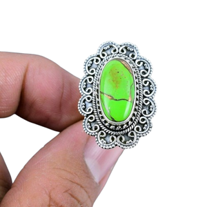 Tendance 925 argent Sterling Turquoise pierre précieuse bague bijoux à la main argent Boho Style bague bijoux pour femmes cadeau pour les filles - Product Image 1