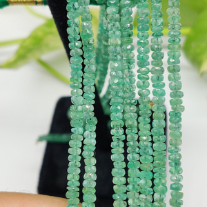 Cuentas de Esmeralda Natural Facetadas Rondelle Hebras de Esmeralda Zambiana 2,5-3mm y 3,2-3,6mm Tamaños 5 Pulgadas de Longitud PARA LA Fabricación de Joyas DIY - Product Image 1