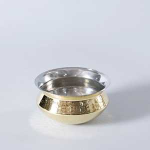 Juego de 3 cuencos Handi martillados de latón ecológicos, cuencos para servir de metal pulido sin BPA, estilo de diseño clásico - Product Image 1