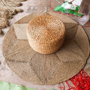 Tapis rond pliable en jonc de mer naturelle, fait à la main, tapis de sol tressé, taille personnalisable, tapis et moquettes - Product Image 6