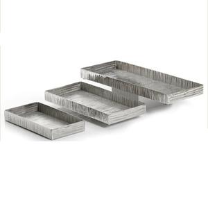 Plateau de Service Rectangulaire en Acier Inoxydable avec Poignée en Bois, Ensemble pour Hôtel Restaurant, Utilisation, Plateau Rectangulaire - Product Image 3