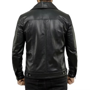 Veste en cuir véritable pour homme, style streetwear, fermeture éclair, respirante, design d'hiver, personnalisable à l'avant - Prix de gros, vente flash - Product Image 4