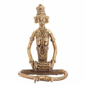 Handmade Indian Brass Antique Tribal Musician Sculptures Figurine Statue <b>Home</b> <b>Decor</b> <b>Gift</b> Items Height :12 cm SNS-1281 - Product Image 1