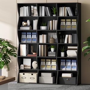 ตู้โชว์ทรงโค้งสีดำแบบขายส่ง ตู้โชว์ทรงสูงขนาดใหญ่ ตู้โชว์แบบเปิดสำหรับห้องนั่งเล่น DR531 - Product Image 3