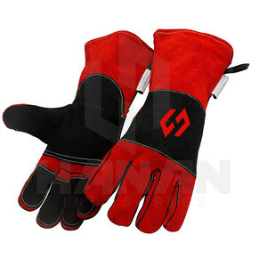 Guantes DE SEGURIDAD DE CUERO Partido de vaca de alta calidad personalizados 2025 resistentes al calor a bajo precio guantes de soldadura industrial - Product Image 2