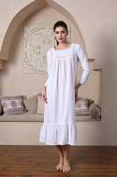 Robe longue décontractée pour femme 100 % coton, écologique, lavable, col en V, douce, respirante, unie, anti-plis, taille ample, manches cloche