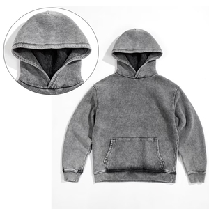 Nouveauté Arrivée récente Sweat-shirts pour hommes en coton 100% délavé à l'acide Prix de gros Coupe régulière Vêtements de rue d'hiver Adultes Respirant - Product Image 5